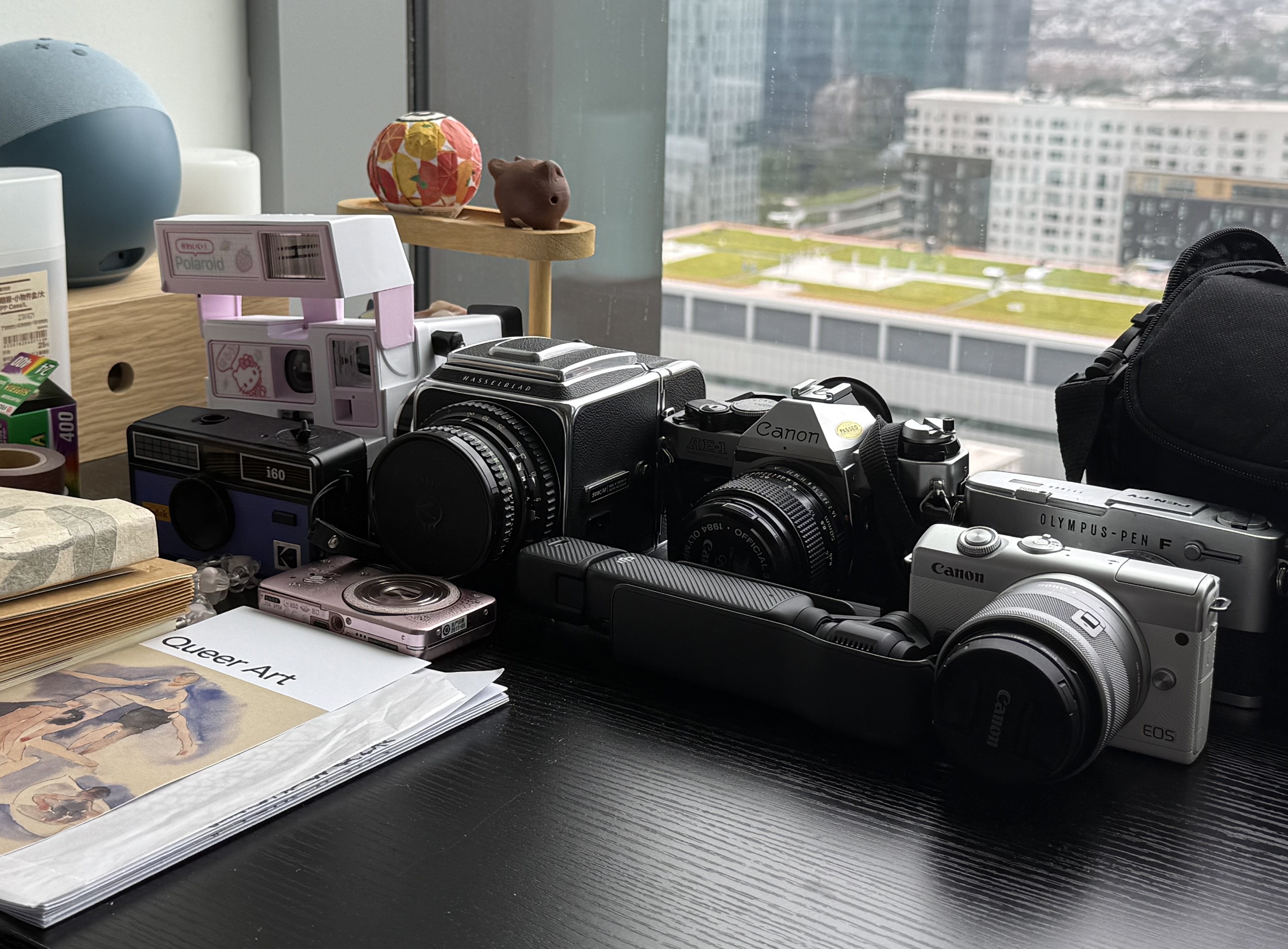 A collection of film cameras